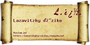 Lazavitzky Őzike névjegykártya
